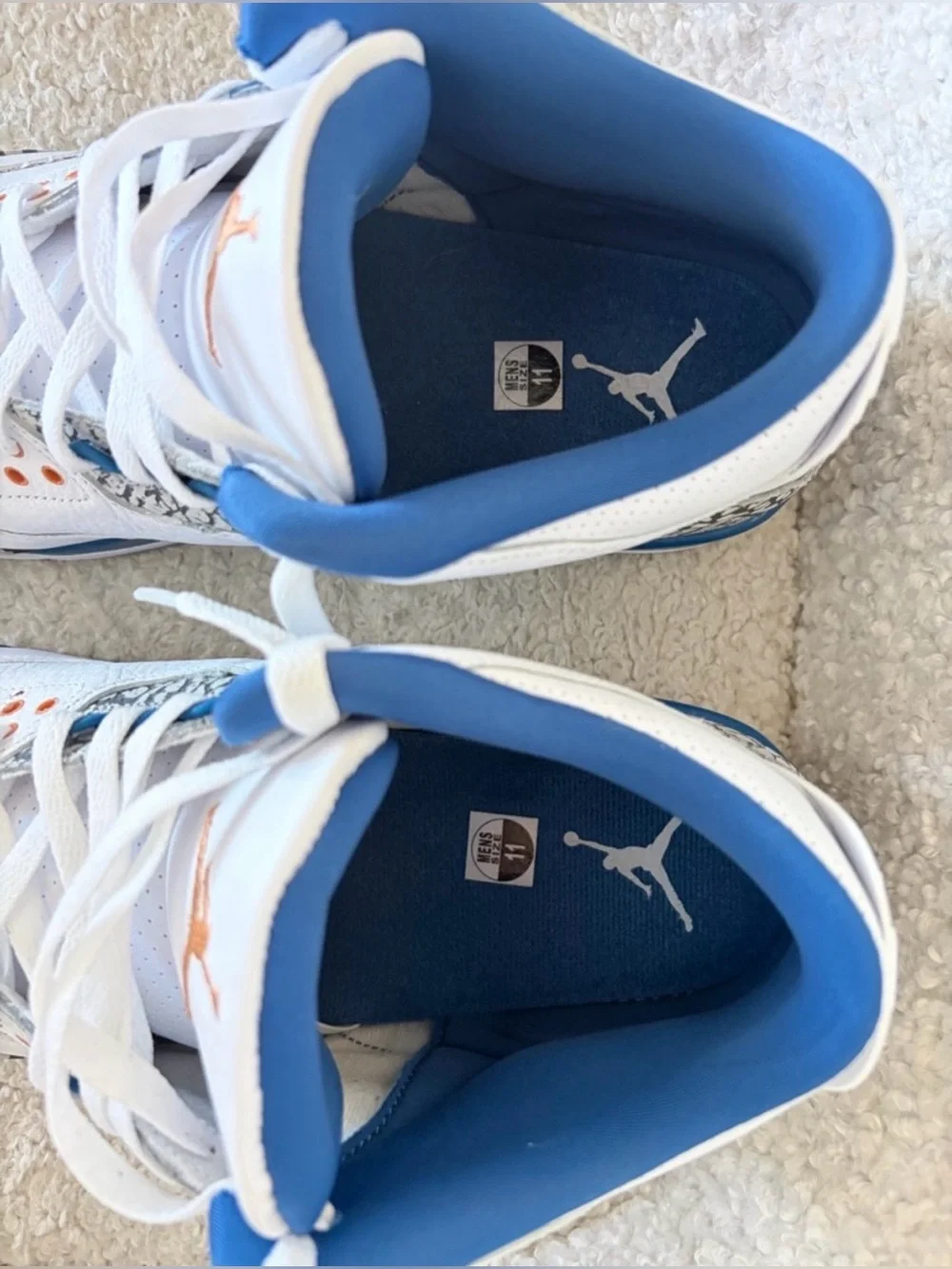 Jordan Retro Wizards Low White Blue with Elephant Print NEW WITH BOX